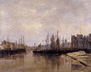 Desavary Charles L'Arriere-port de Dunkerque oil painting artist